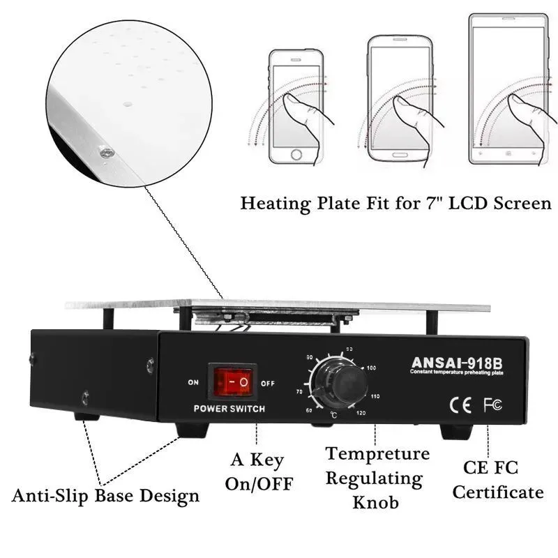 450W Durable 7 inch Phone LCD  - مراجعة Screen Separator Machine وسعره