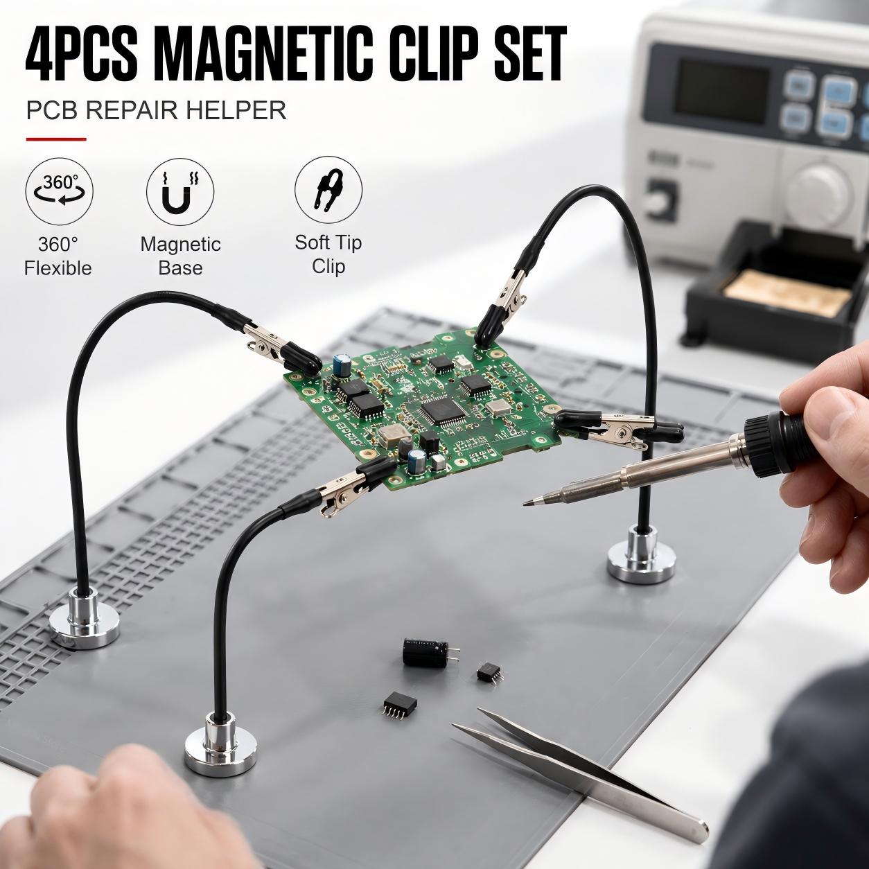 Magnetic Soldering Third Hand  - مراجعة Pcb Holder Clamp وسعره
