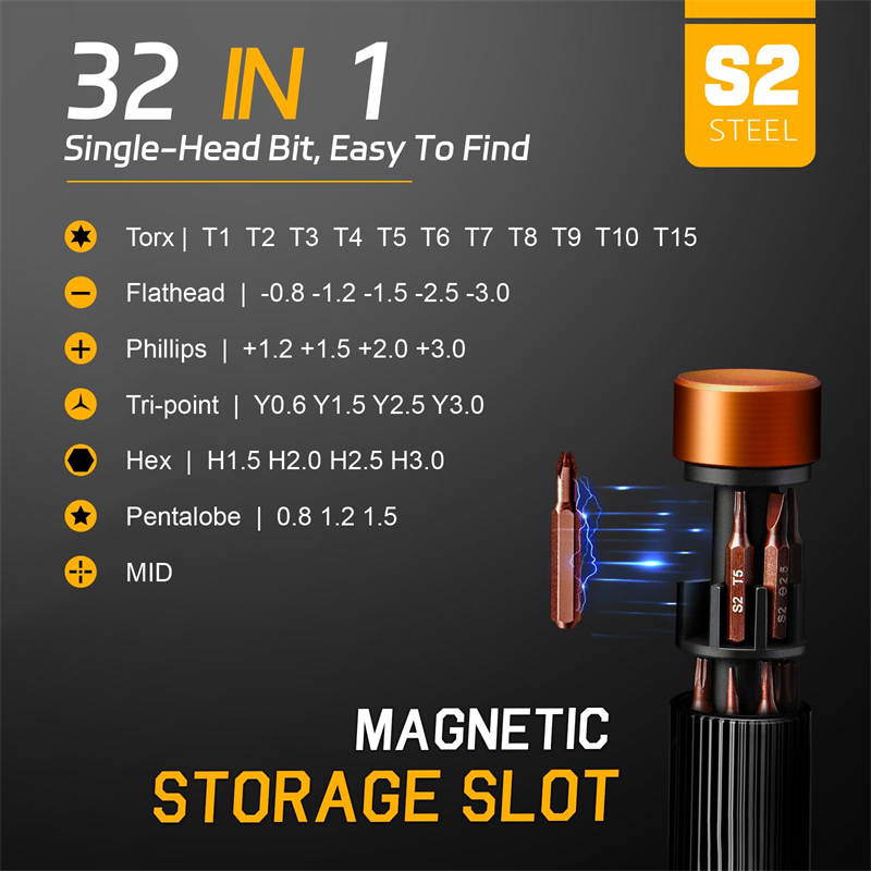 32 in 1 S2 Steel Magnetic Scre - مراجعة Electronics Repair Game وسعره